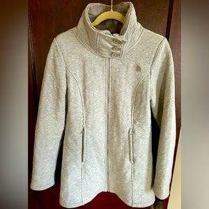 The North Face Women’s Grey Fleece Lined 3 Button Collar Jacket, Medium